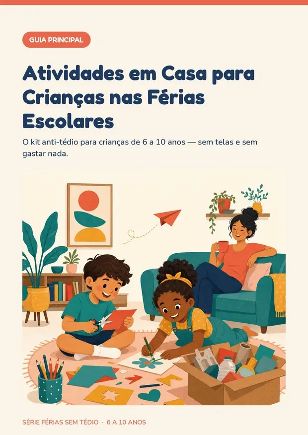 Capa do guia Atividades em Casa para Crianças nas Férias Escolares